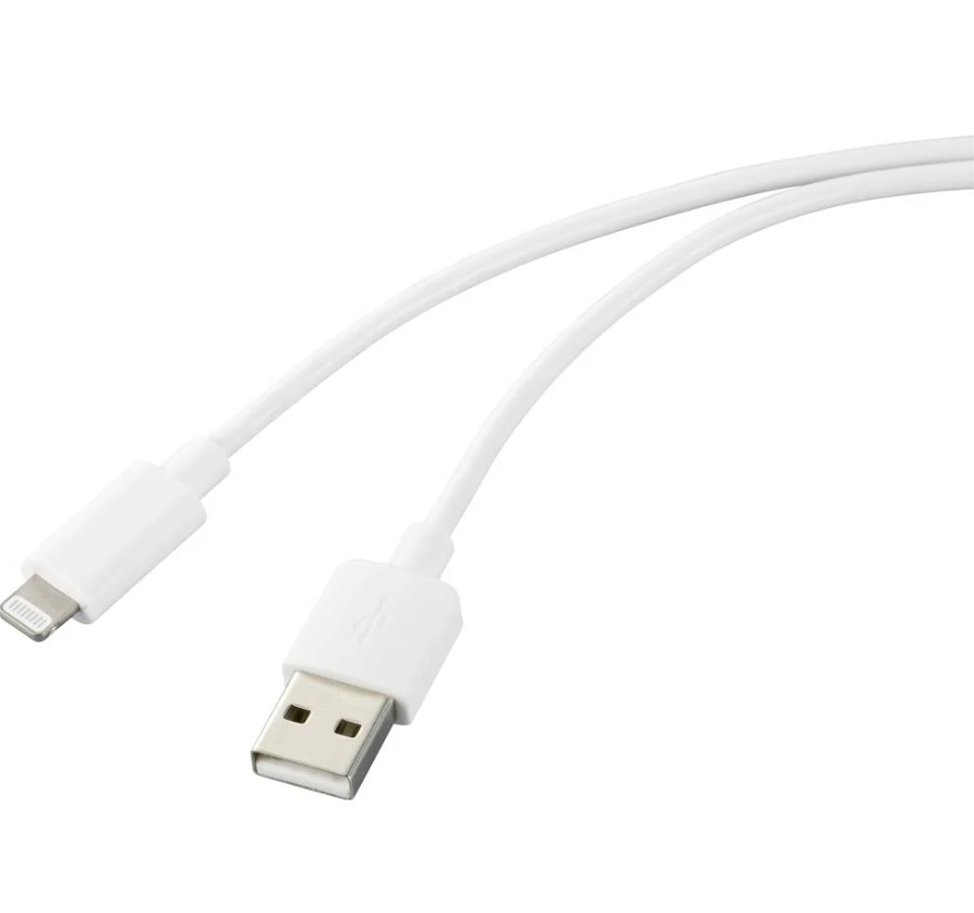 Renkforce Apple iPad/iPhone/iPod Anschlusskabel [1x USB 2.0 Stecker A - 1x Apple Lightning-Stecker] 1.00 m Weiß