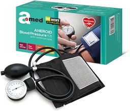 Amed Professional Analogue Aneroid Blood Pressure Monitor with Stethoscope Standard Size M (22-32cm)